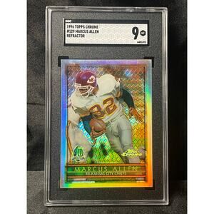 1996 Topps Chrome Refractor #129 Marcus Allen Kansas City Chiefs SGC MINT 9